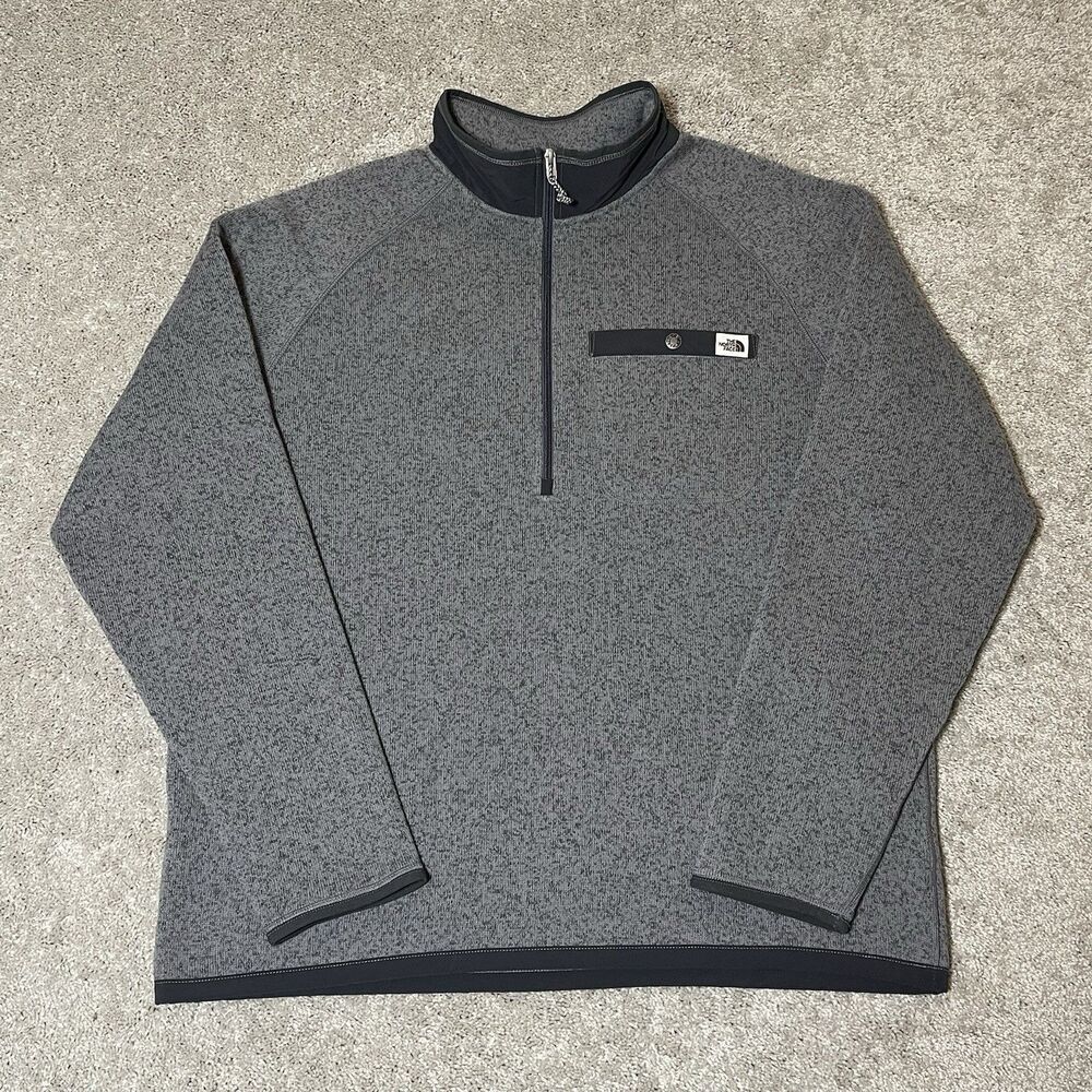 The North Face Mens Gordon Lyons Shacket Gray Fleece Snap Front Jacket Size XL